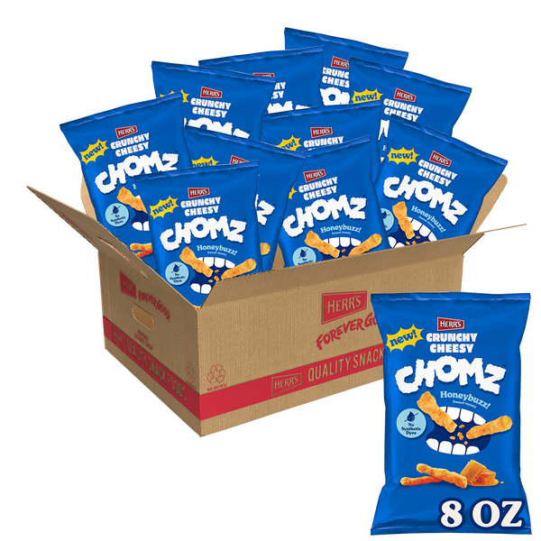 Herr's Crunchy Cheesy Chomz Honeybuzz 8oz 10ct case