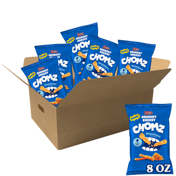 Herr's Crunchy Cheesy Chomz Honeybuzz 8oz 6ct case