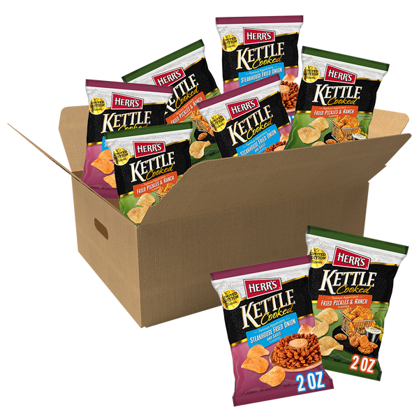 Herr's Famous Appetizers Kettle Chips 6 Pack 2 Oz.