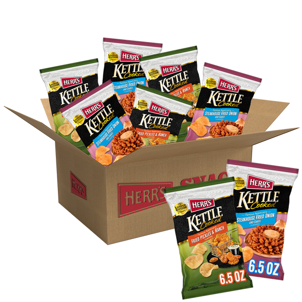 Herr's Famous Appetizers Kettle Chips 6 Pack 6.5 Oz.