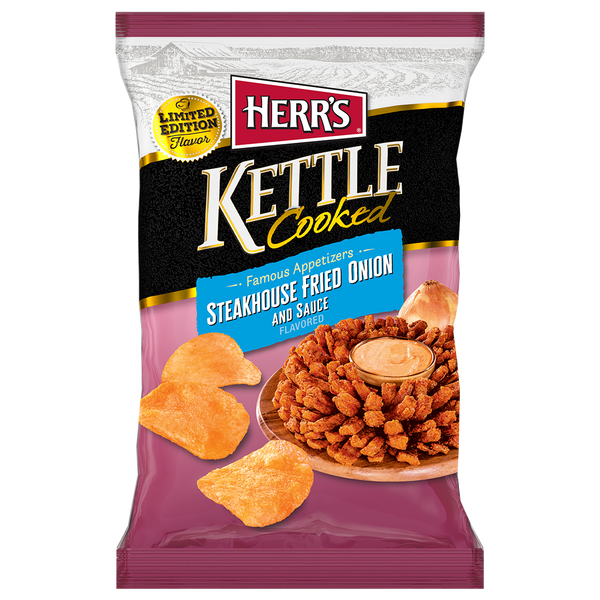 Herr's Famous Appetizers Kettle Chips - Steakhouse Fried Onion and Sauce