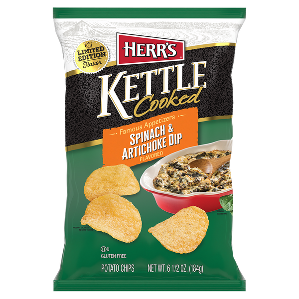 Famous Appetizers Spinach & Artichoke Dip Flavored Kettle Cooked Chips *LIMITED TIME FLAVOR* 6.5oz