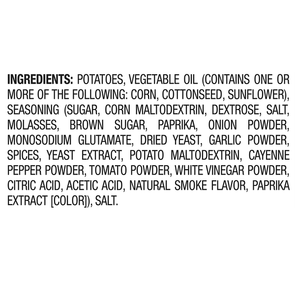 Flavored By Philly Liberty Hickory BBQ Ripple Chips 7oz ingredients