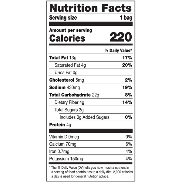Herr's Fire Roasted Sweet Corn Mexican Street Corn Popcorn 1.5oz bag nutrition