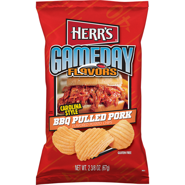 Herr's Gameday BBQ Pulled Pork Potato Chips 2.375 Oz.