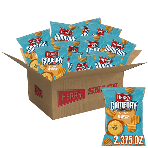 Herr's GameDay Flavors Loaded Queso Potato Chips 2.375oz 12ct case
