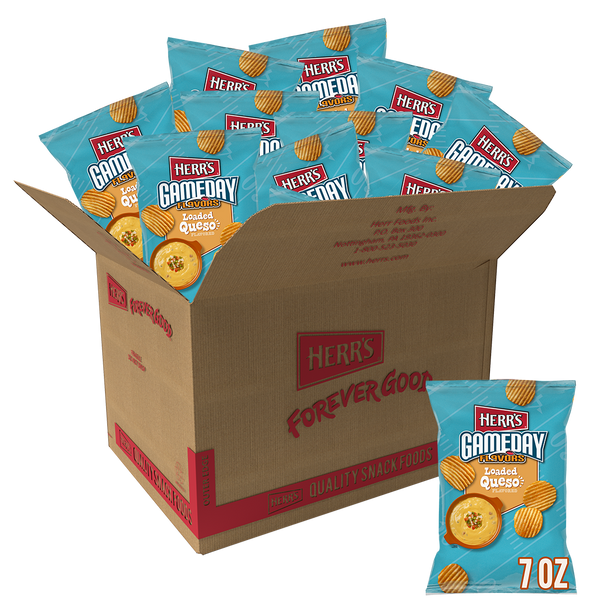 Herr's GameDay Flavors Loaded Queso Potato Chips 7oz 12ct case