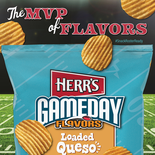 Herr's GameDay Flavors Loaded Queso Potato Chips flavor