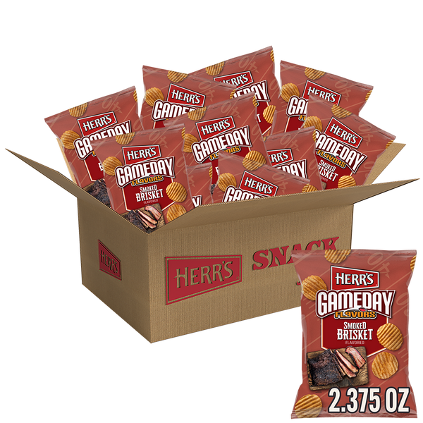 Herr's GameDay Flavors Smoked Brisket Potato Chips 2.375oz 12ct case