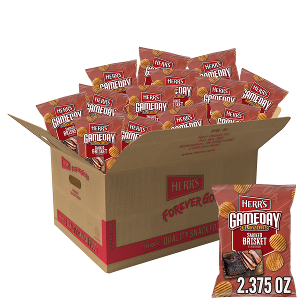 Herr's GameDay Flavors Smoked Brisket Potato Chips 2.375oz 24ct case