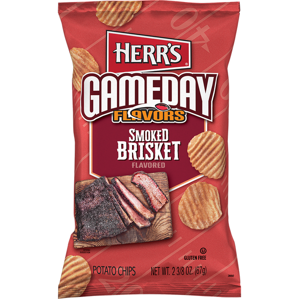 Herr's Gameday Flavors Smoked Brisket Potato Chips 2.375oz bag