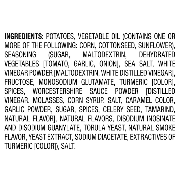 Herr's Gameday Flavors Golden BBQ Wings Potato Chips ingredients