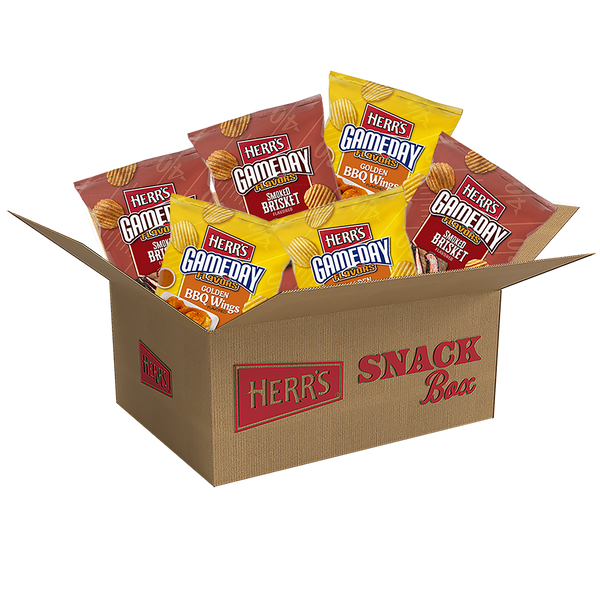 Herr's Gameday Flavors smoked Brisket and Golden BBQ Wings Potato Chips 6ct Variety Pack  7oz