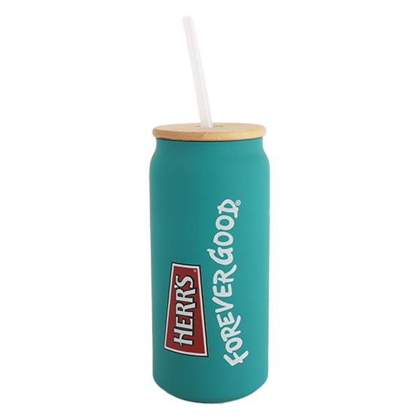 Herr's 20oz Glass w/ Straw - Teal