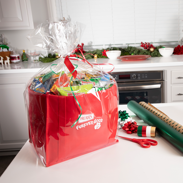 Herr's Recyclable Tote with Assorted Snacks - Red