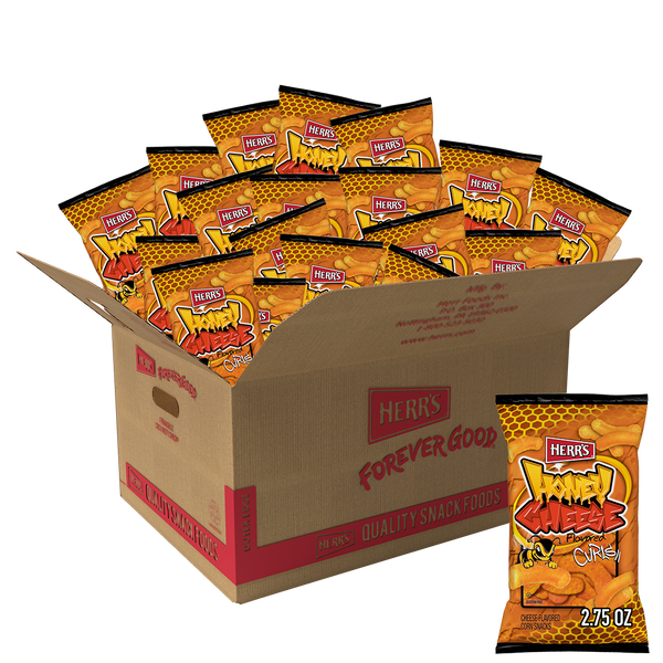 Herr's Honey Cheese Curls 2.75oz. bag 20ct case