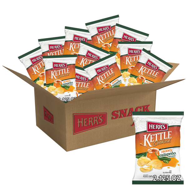 Herr's Honey Jalapeno Kettle Cooked Chips 2.125oz bag 12ct