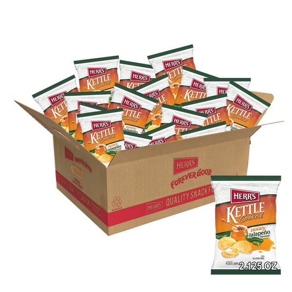 Herr's Honey Jalapeno Kettle Cooked Chips 2.125oz bag 24ct