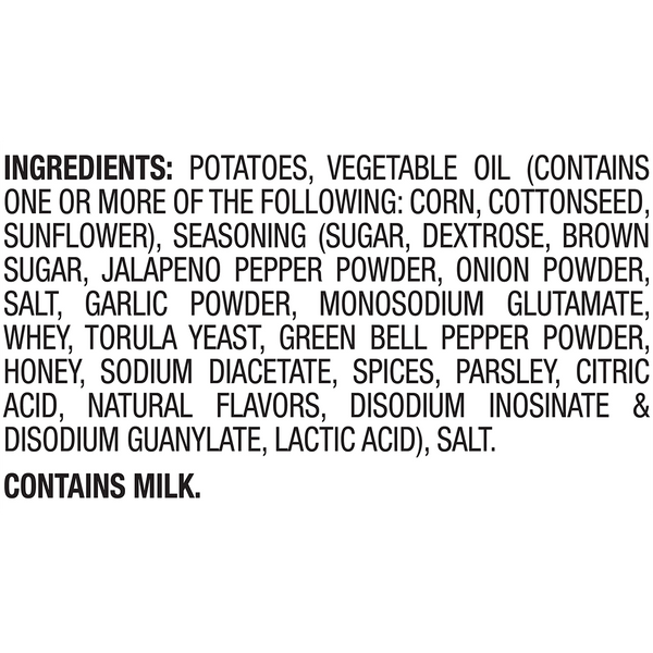 Herr's Honey Jalapeno Kettle Cooked Chips 2.125oz bag ingredients