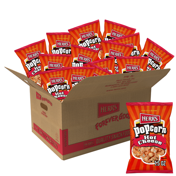 Herr's Hot Cheese Popcorn 1.5oz bag 20ct case