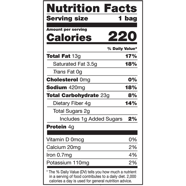 Herr's Hot Cheese Popcorn 1.5oz bag nutrition