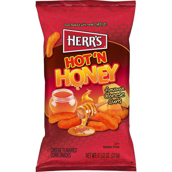 Herr's Hot N' Honey Cheese Curls 7.5 Oz. Bag