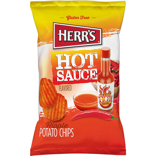 Herr's Hot Sauce Ripple Potato Chips