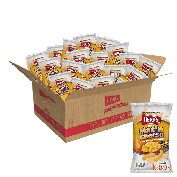 Herr's Mac 'N Cheese Curls .875oz bag 42ct case