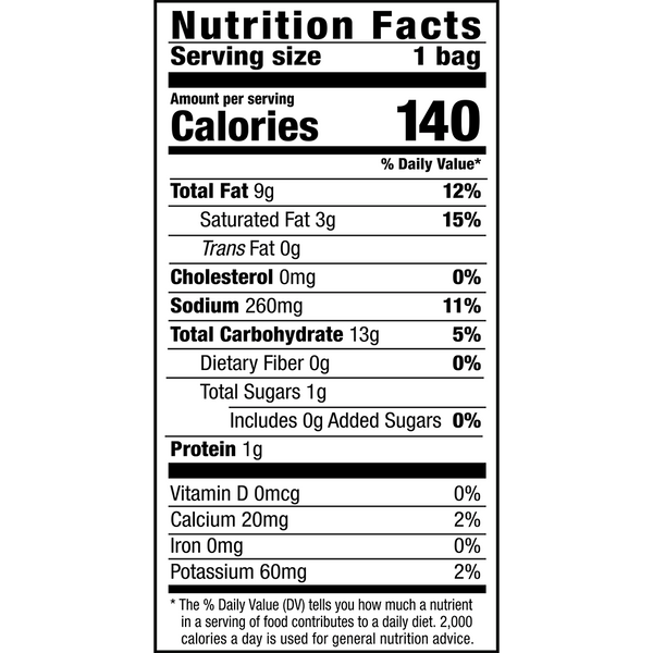 Herr's Mac 'N Cheese Curls .875oz bag nutrition