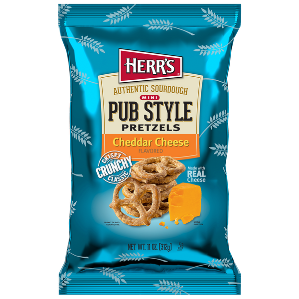 Herr's Cheddar Cheese Flavored Mini Pub Style Pretzels 11 Oz.