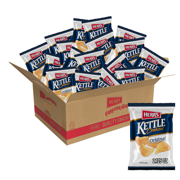 Herr's Original Kettle Cooked Chips 2.125oz bag case