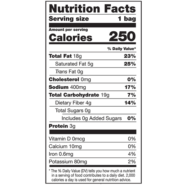 Herr's Original Popcorn 1.5oz bag nutrition