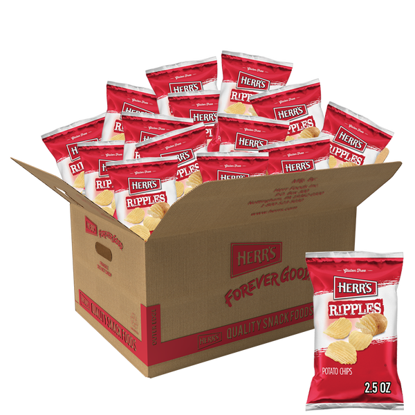 Herr's Ripple Chips 2.5oz bag case