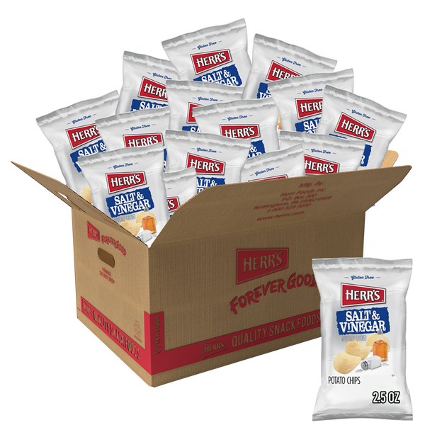 Herr's Salt and Vinegar Potato Chips 2.5oz 24ct case
