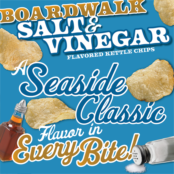 Herr's Boardwalk Salt & Vinegar Kettle Cooked Potato Chips flavor