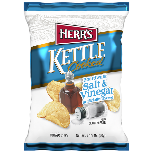 Herr's Boardwalk Salt & Vinegar Kettle Cooked Potato Chips 2.125oz. bag