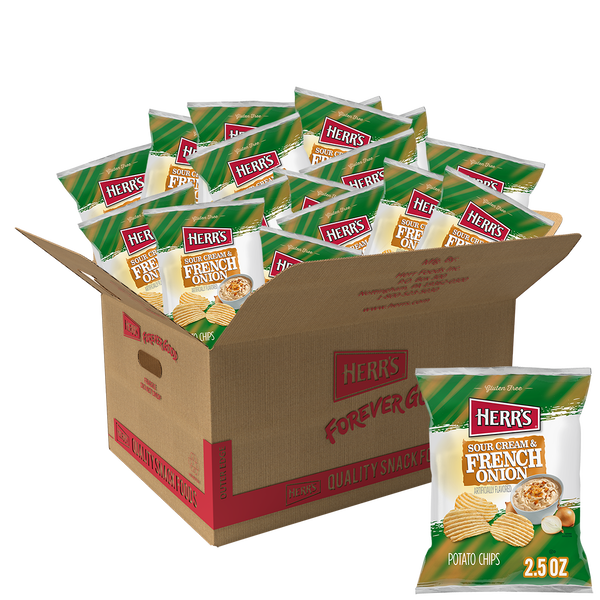 Herr's Sour Cream and French Onion Flavored Chips 2.5oz 24ct