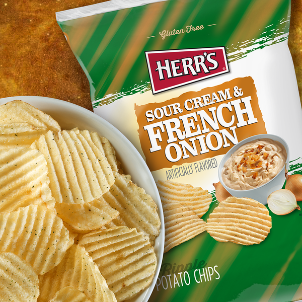 Herr's Sour Cream and French Onion Flavored Chips 7.5oz flavor