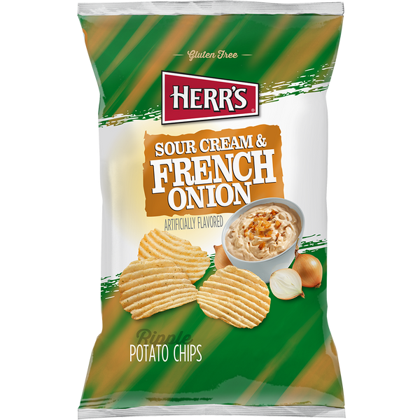 Herr's Sour Cream & French Onion Ripple Potato Chips
