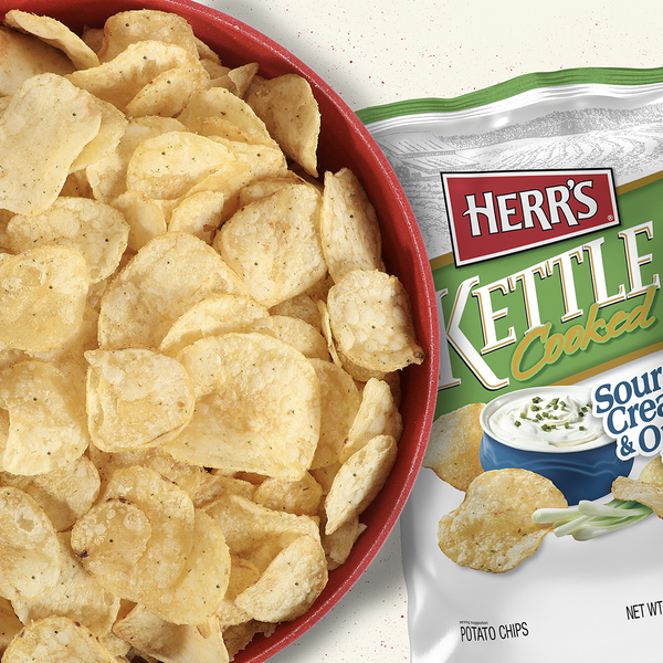 Herr's Sour Cream and Onion Kettle Cooked Potato Chips lifestyle