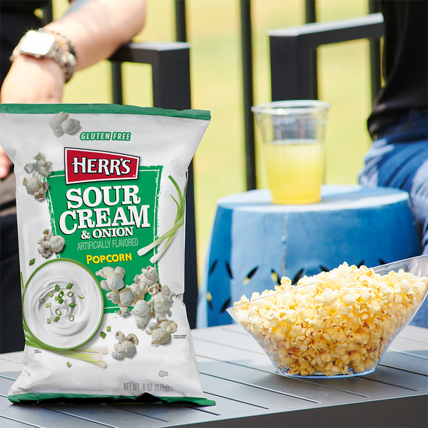Herr's Sour Cream & Onion Flavored Popcorn lifestyle