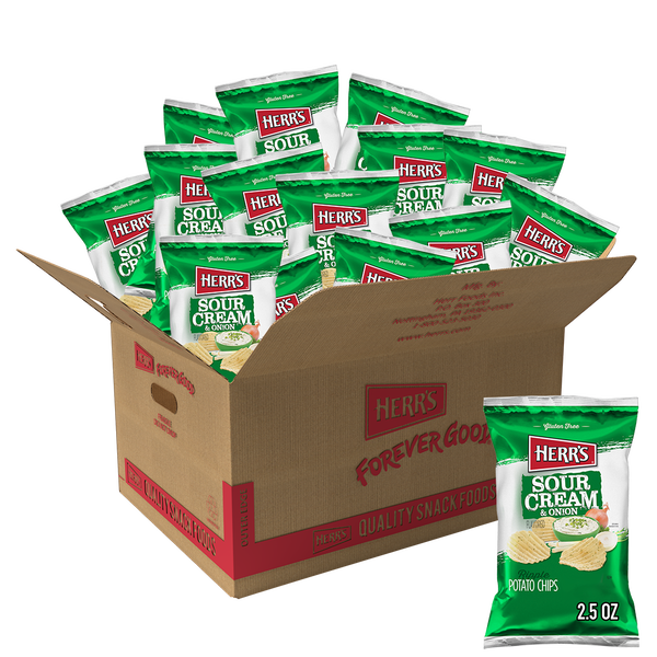 Sour Cream & Onion Potato Chips 2.5oz bag 24ct case