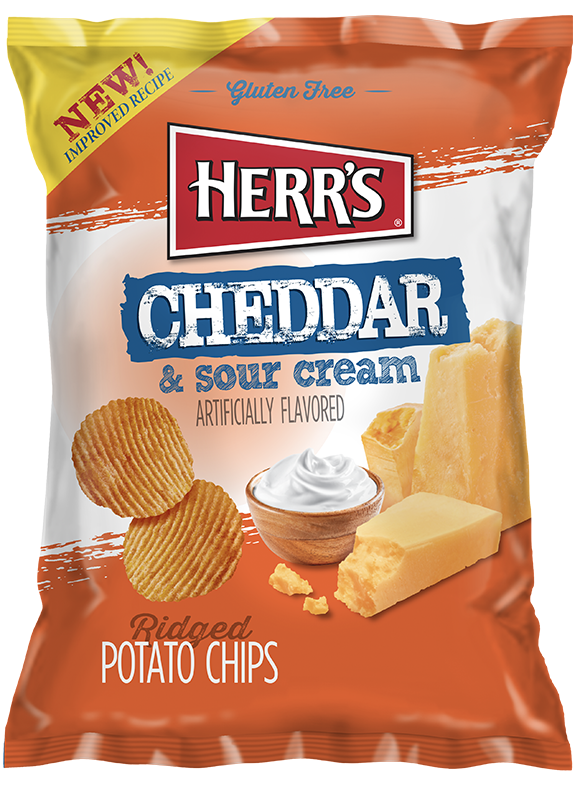 Cheddar And Sour Cream Ridged Potato Chips Herrs