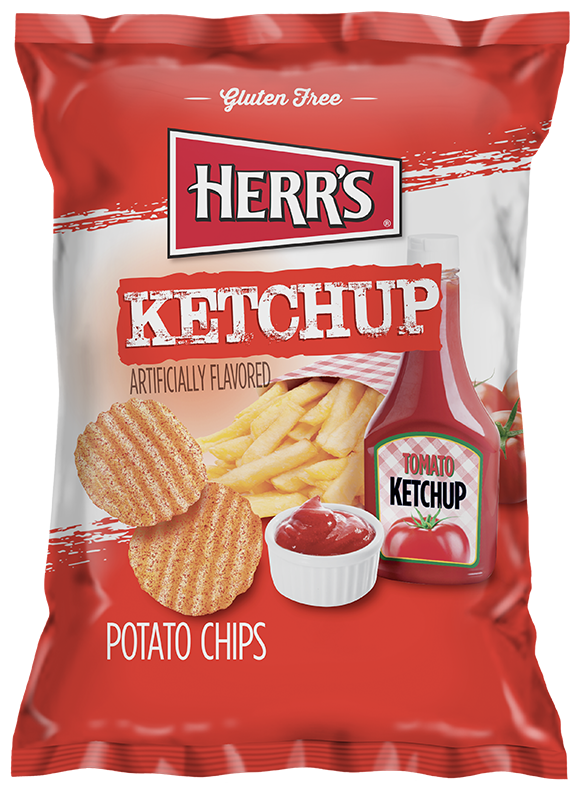 Ketchup Ripple Potato Chips – Herr's