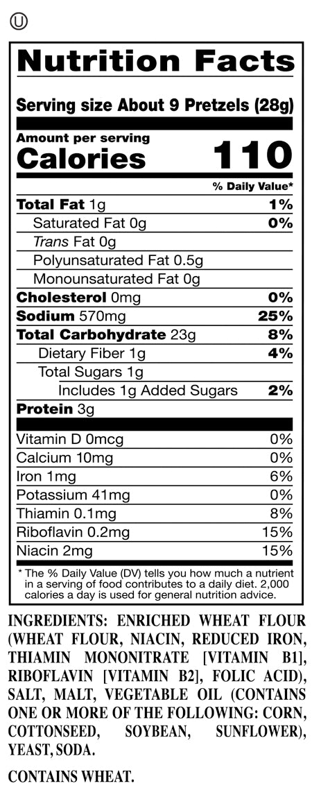 Nutrition Facts and Ingredients For extra thin pretzels