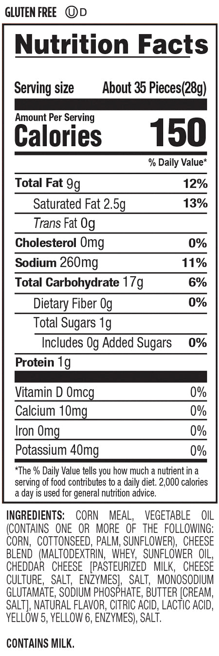 Nutrition Facts and Ingredients For cheese balls