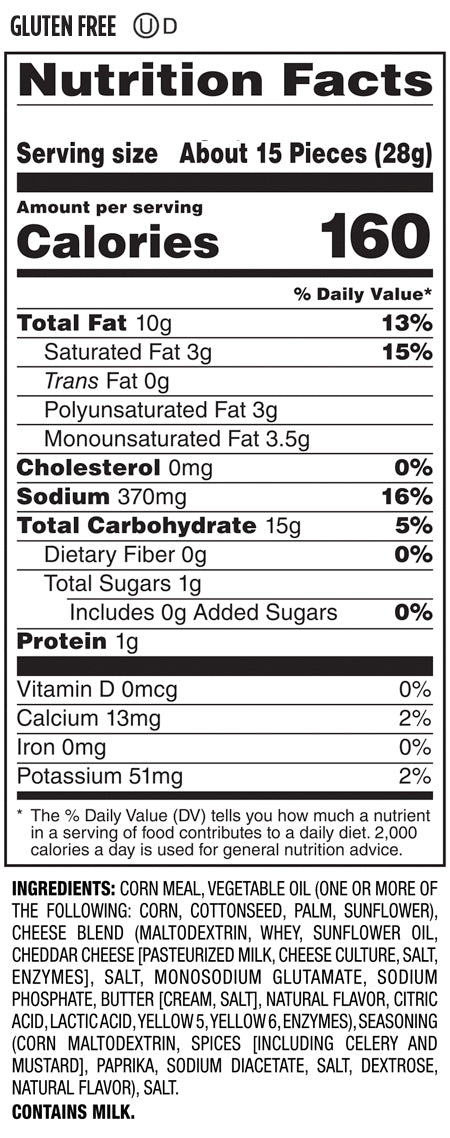 Nutrition Facts and Ingredients For old bay cheese curls