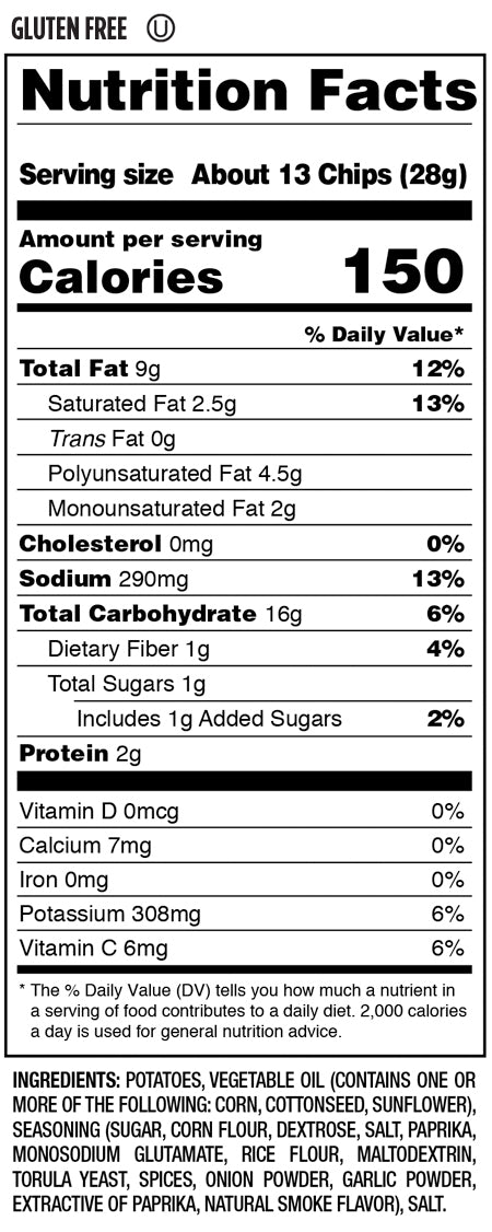 Nutrition Facts and Ingredients For barbecue chips
