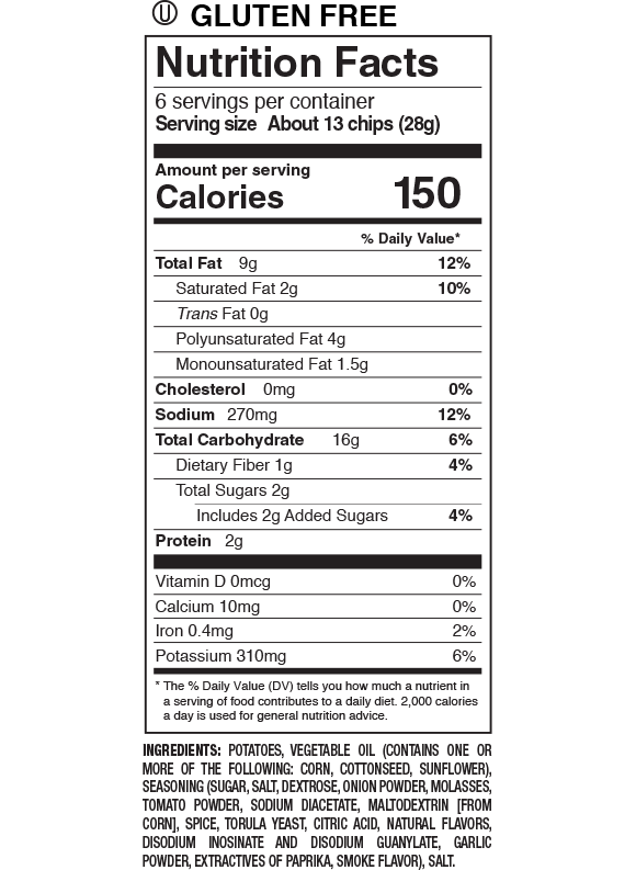 Nutrition Facts and Ingredients For baby back ribs chips
