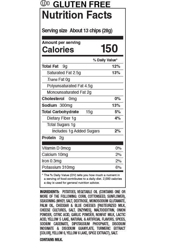 Nutrition Facts and Ingredients For cheddar horseradish chips